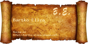 Bartko Eliza névjegykártya